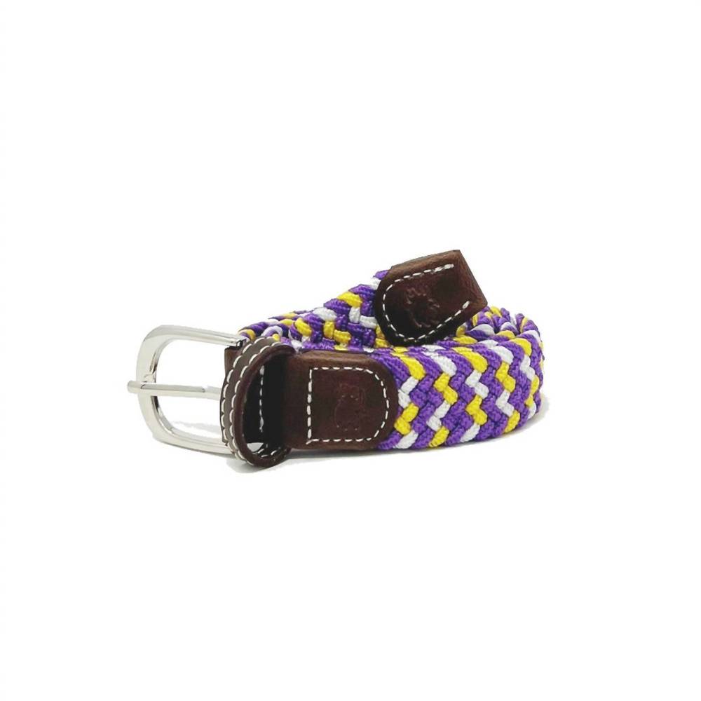NEW SMALL SHOP boy's lil' nola herringbone woven stretch belt in purple